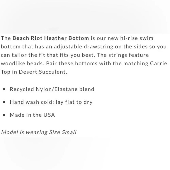 New Beach Riot High Rise Heather Bikini Bottom 70s Hippie Festival Beaded Desert - Picture 6 of 11